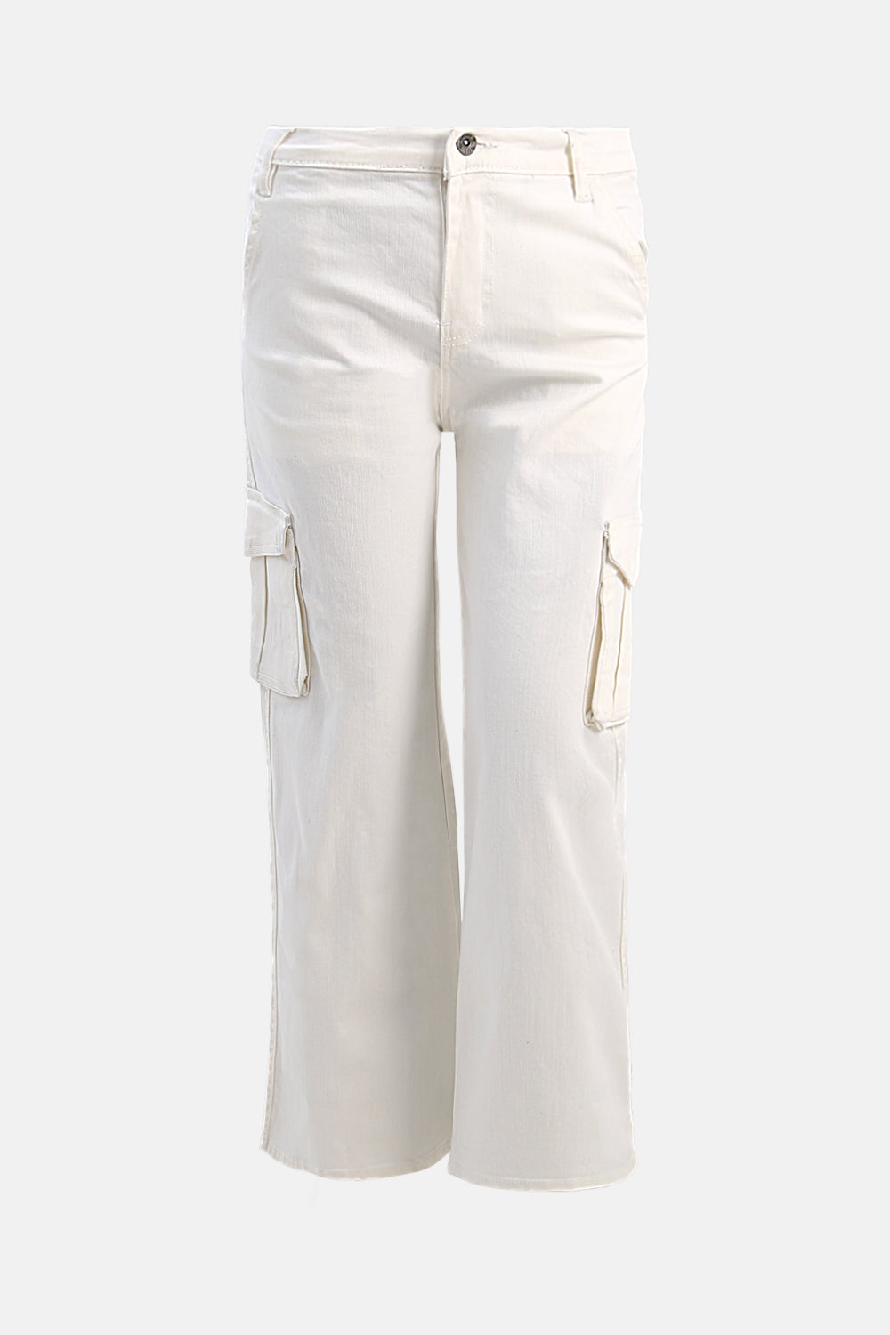 Stylish Wide Leg Cargo Jeans in Super Stretch Denim