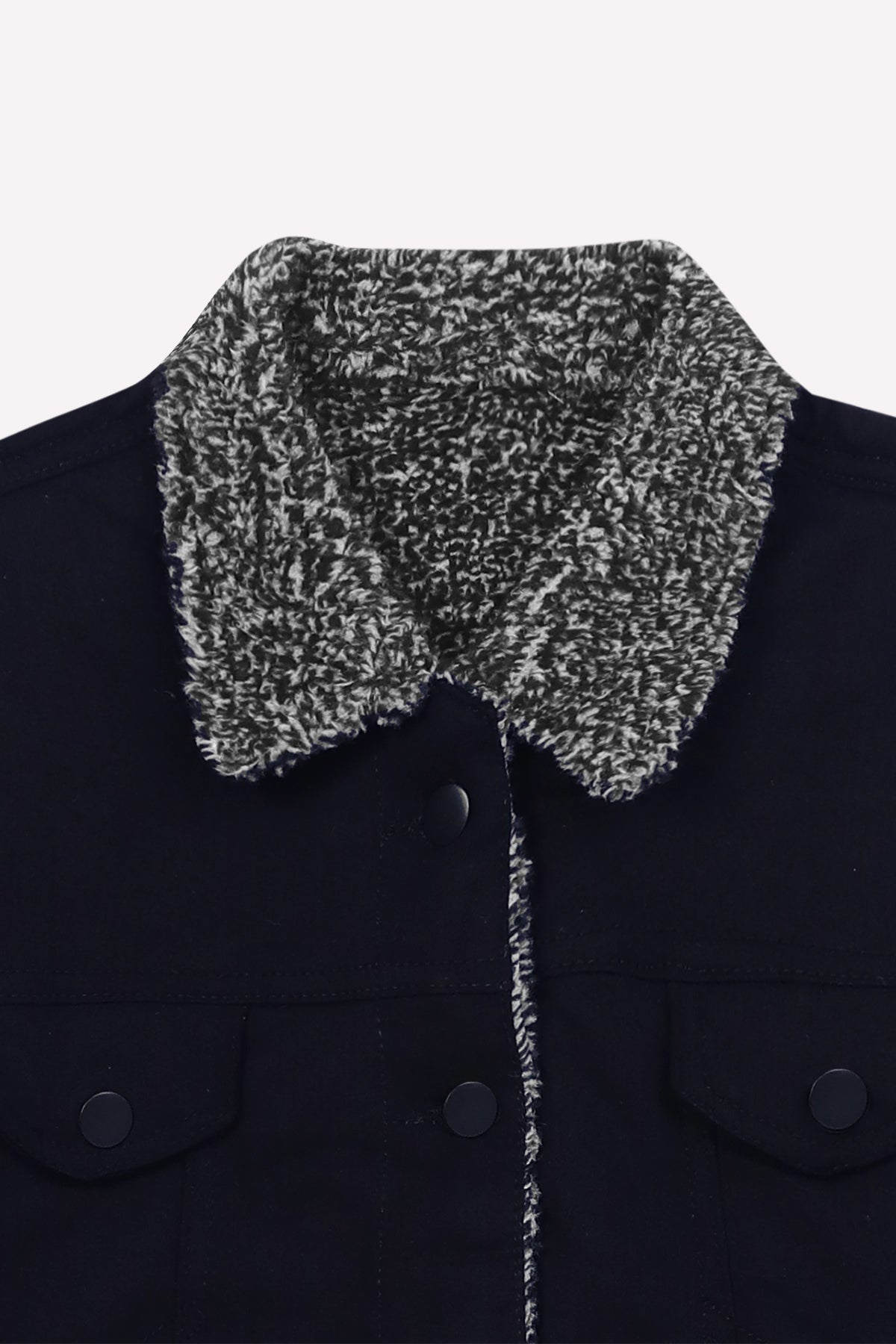 Grey Denim Collar Jacket