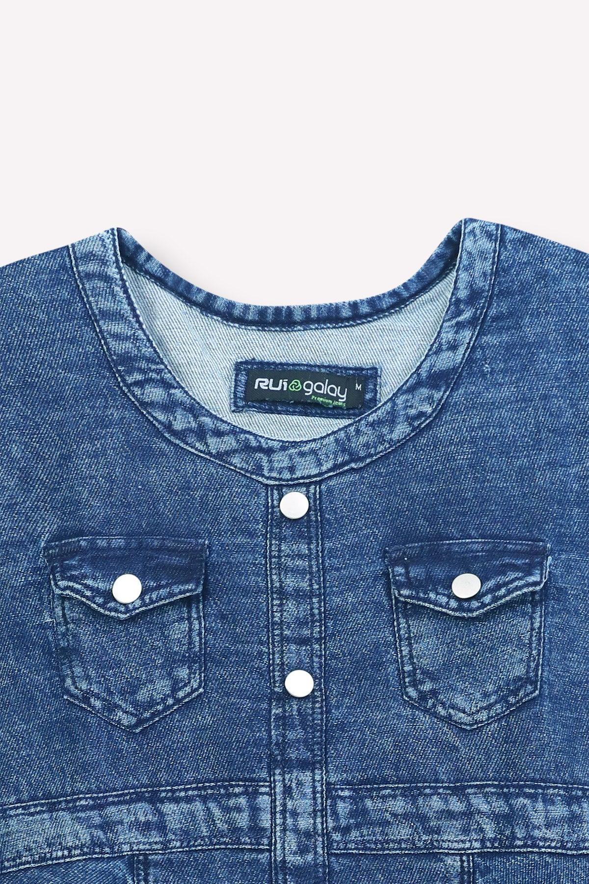 Denim Double Pocket Top