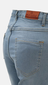 Trendy Bell Bottom Side Buckle Jeans in Super Stretch Denim