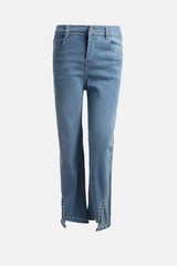 Pearl Cut Wide Leg Jeans in Super Stretch Denim