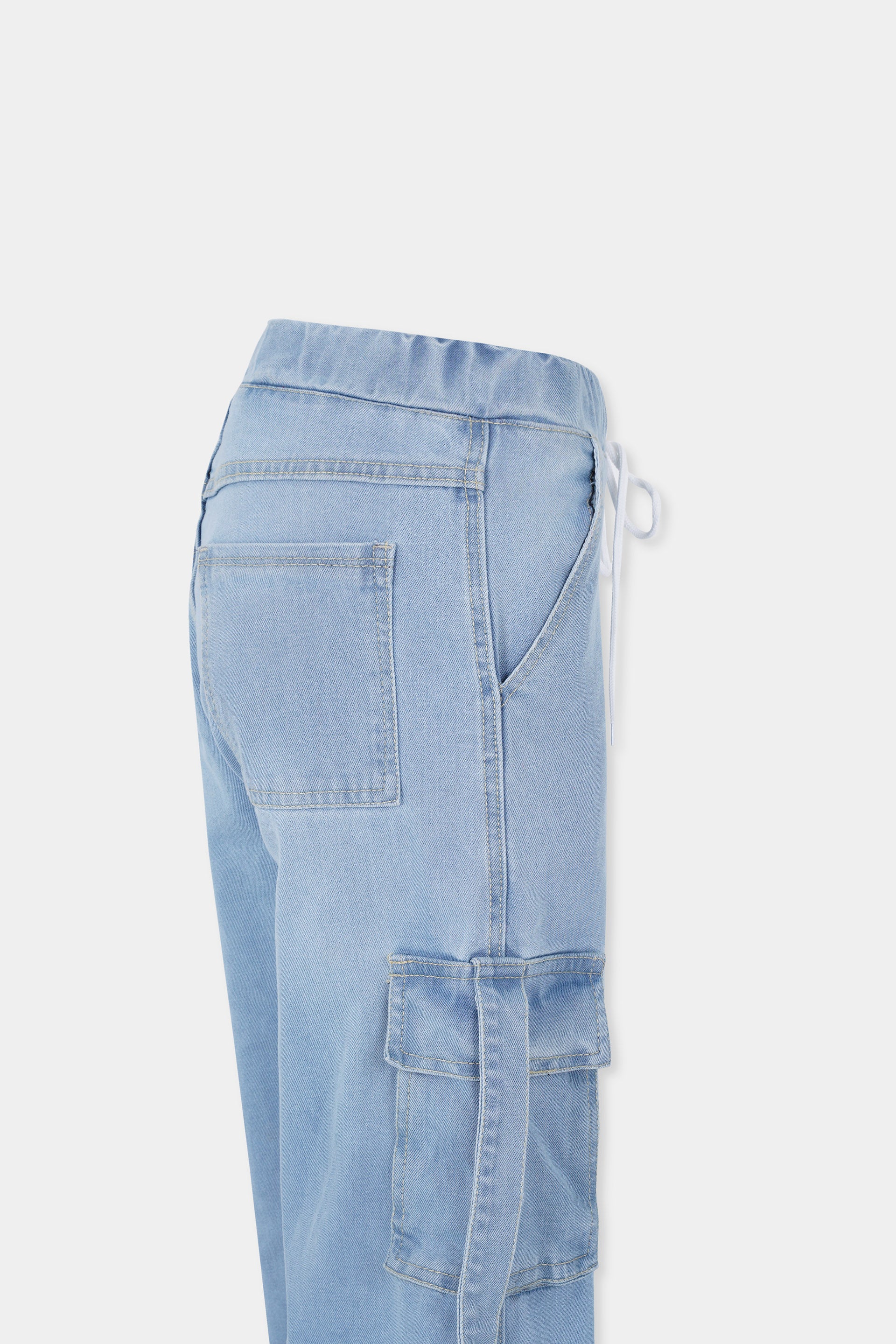 8 Pocket Cargo Jeans Mid blue & Sky Blue color